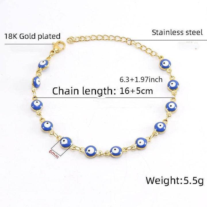 Evil Eye Bracelet 18K gold plated stainless steel boho protection talisman jewelry
