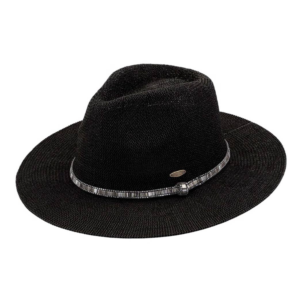 Multi-Colored Thread with Beaded Panama Hat: Sage