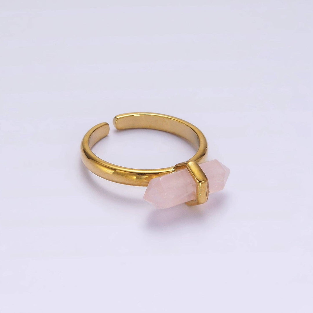 Adjustable Gemstone Wand Ring Gold Filled boho spiritual jewelry for the coastal soul
