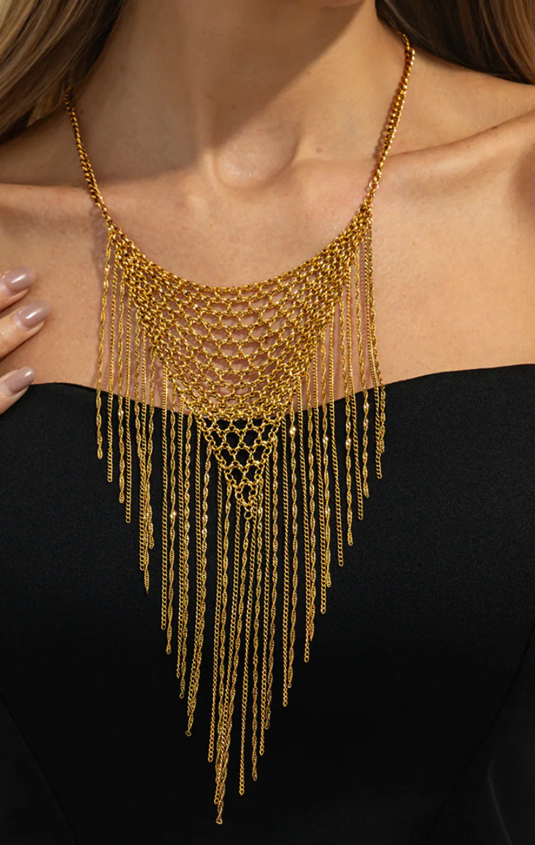 Fringe Bandana Chain Necklace