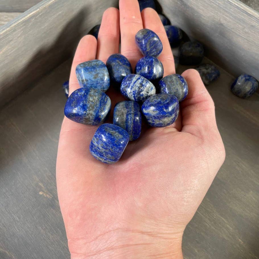 Lapis Lazuli Tumbled Stones bulk lot wholesale for crystal healing and coastal spiritual decor