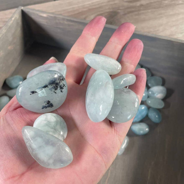 Aquamarine Tumbled Stones in Bulk - Sold by the Pound