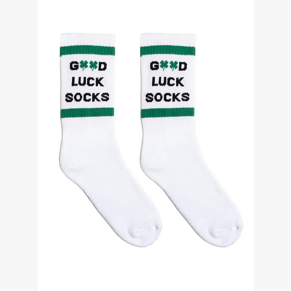 Good Luck ribbed crew socks with padded soles for coastal boho everyday wear