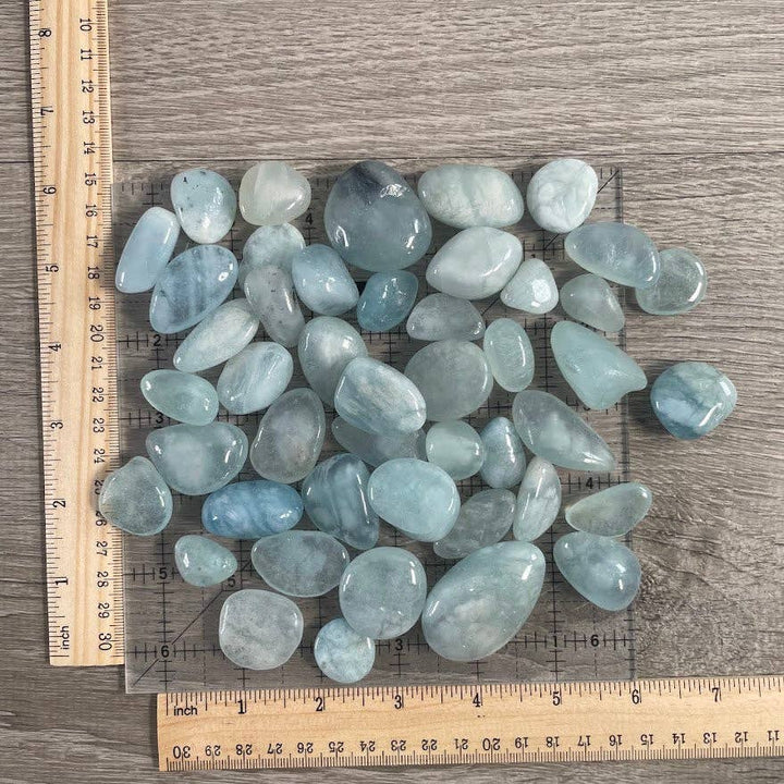 Aquamarine Tumbled Stones in Bulk - Sold by the Pound