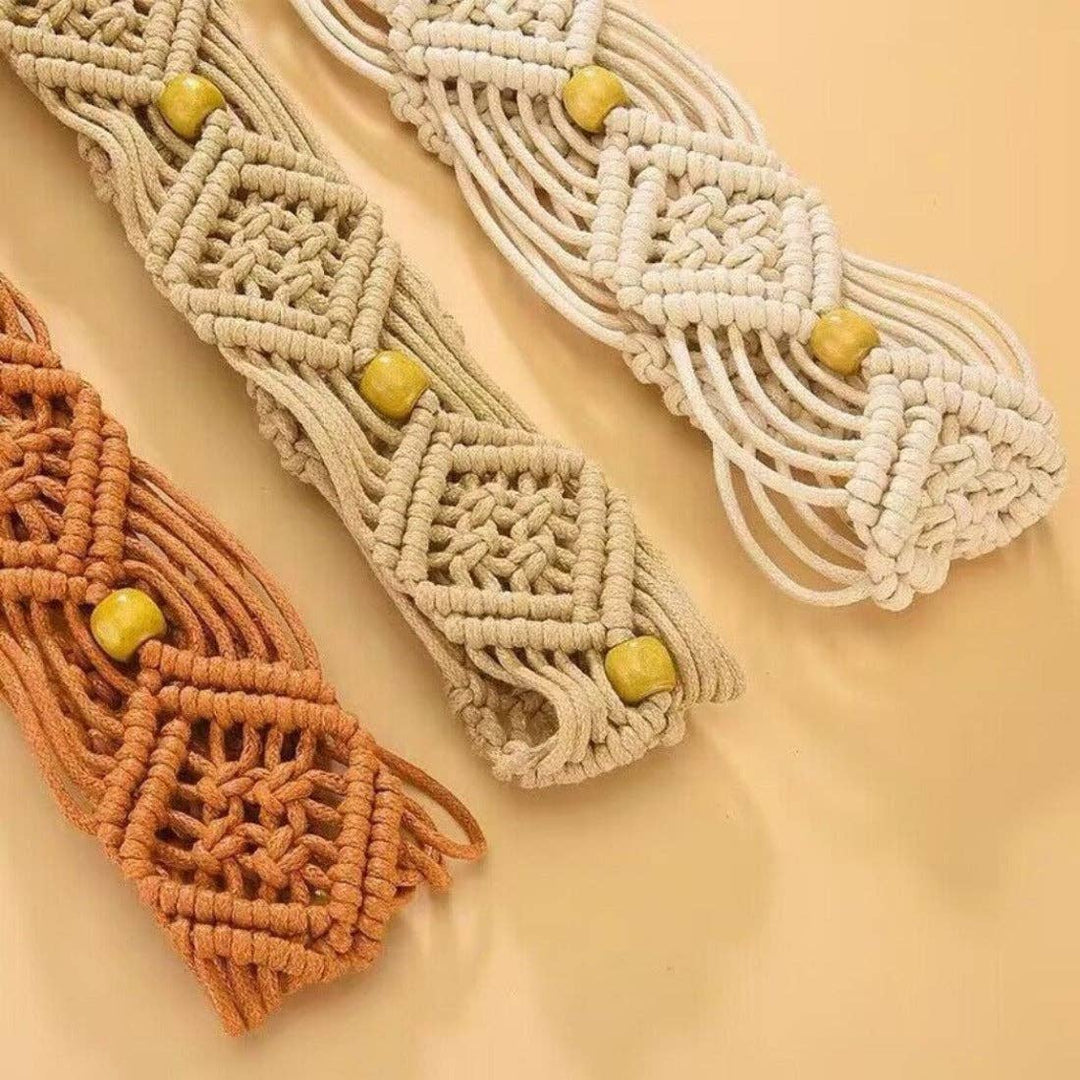 Hollow Knitted Tassel Belt with boho coastal style for beach and festival looks
