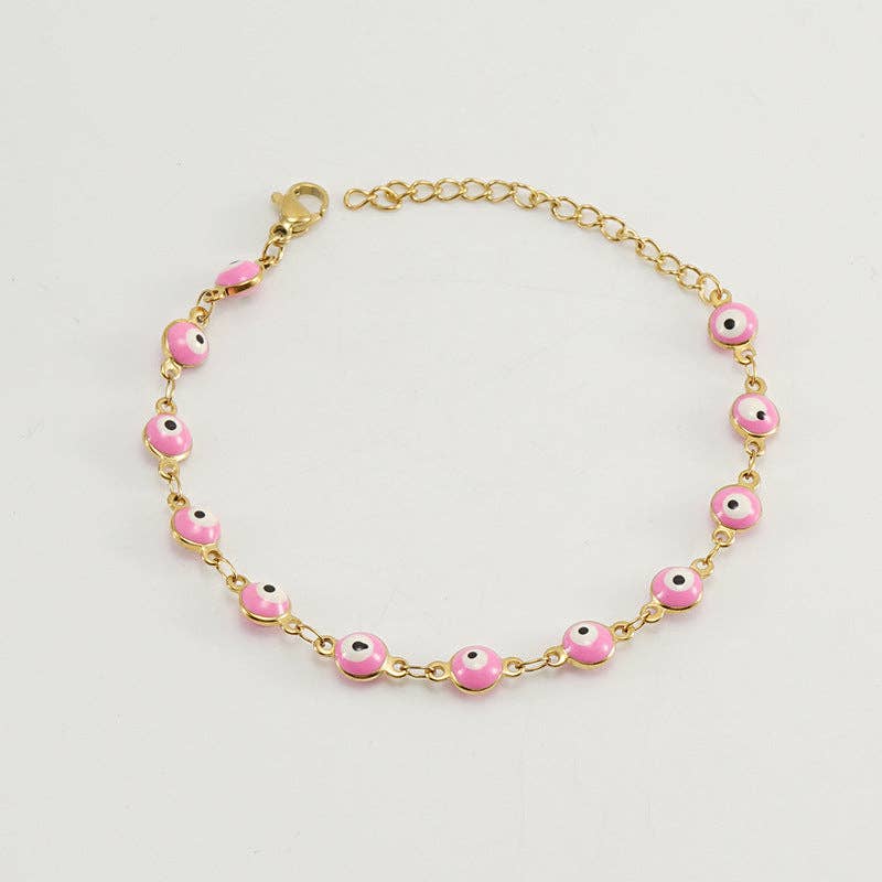 Evil Eye Bracelet 18K gold plated stainless steel boho protection jewelry
