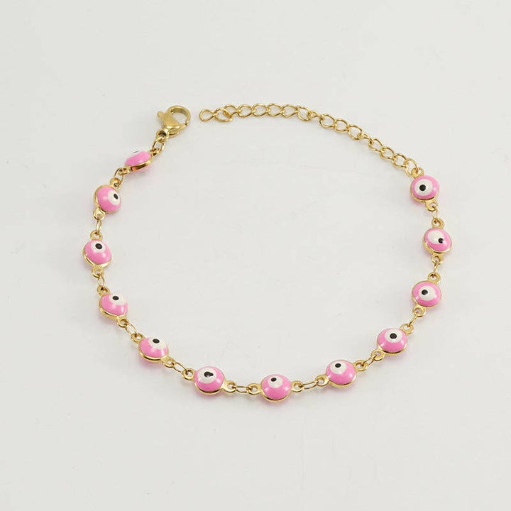 Evil Eye Bracelet 18K gold plated stainless steel boho protection jewelry