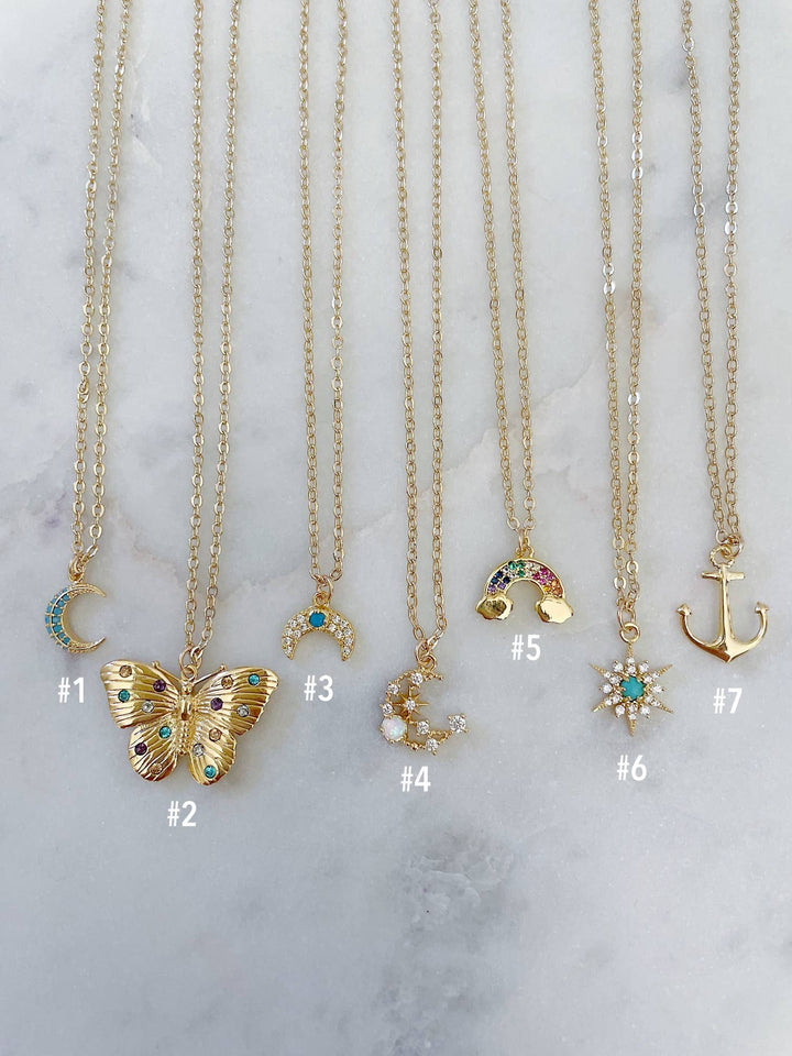Dainty gold anchor layering necklace 18 inches minimalist coastal hippie jewelry