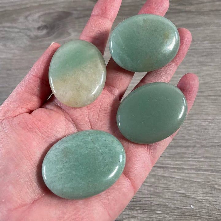 Smooth gemstone palm stones 45mm for grounding meditation and coastal healing energy