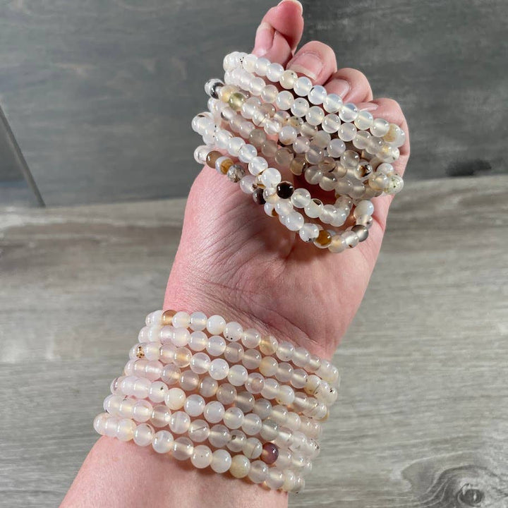 Healing Crystal Bracelets 6mm Round natural gemstone stretch stackable boho coastal jewelry