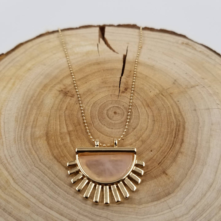 Demi Crescent With Crystal Necklace
