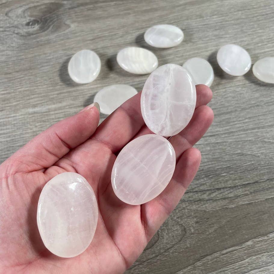 Gemstone Palm Stones 45mm for grounding meditation healing and coastal boho wellness