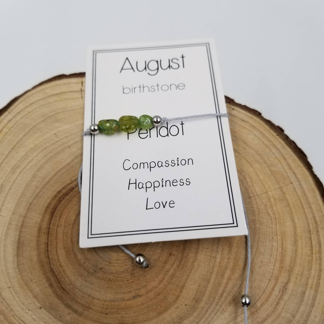 Handmade May Birthday Stone Green Aventurine natural stone bracelet with gift card