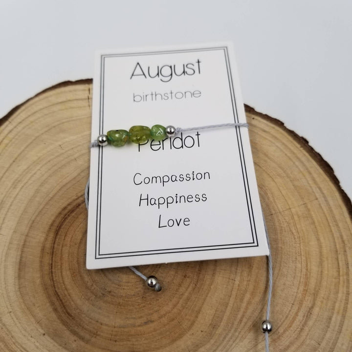 Handmade May Birthday Stone Green Aventurine natural stone bracelet with gift card