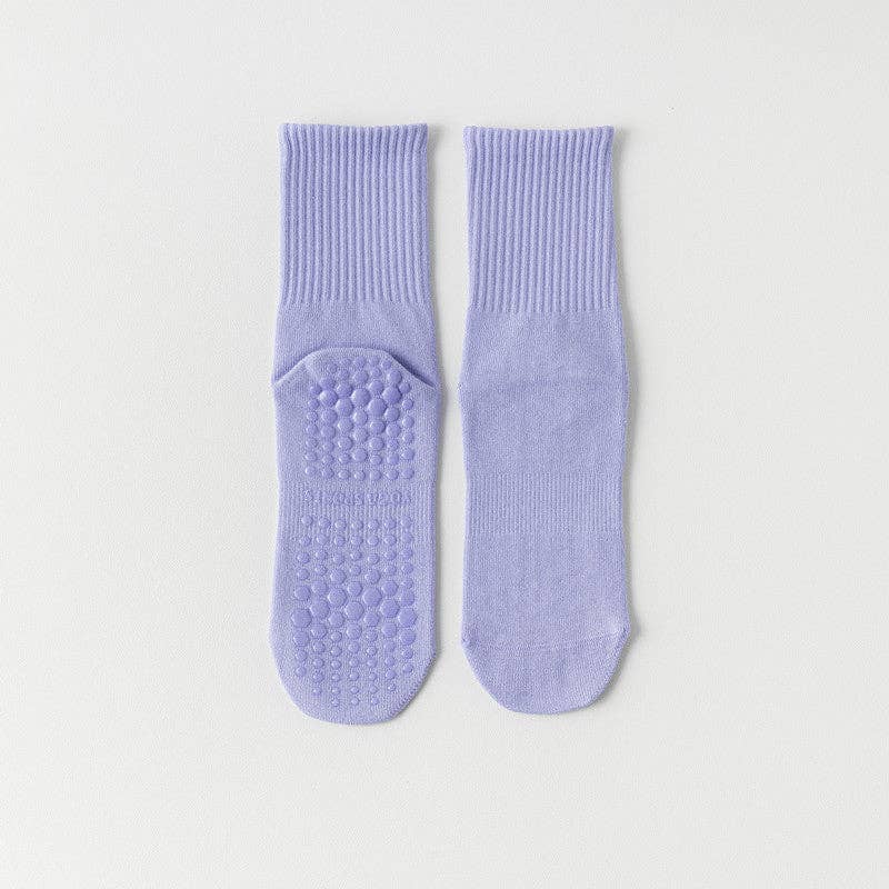 Solid Color Yoga Grip Socks in pink for mindful movement and studio wear