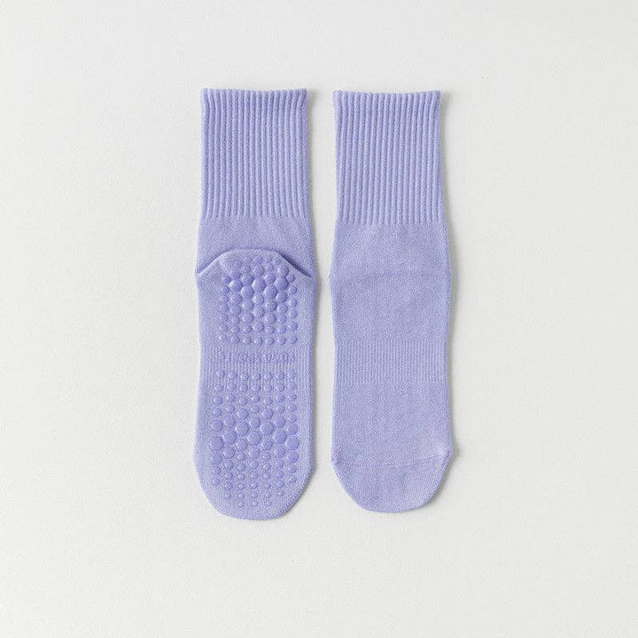 Solid Color Yoga Grip Socks in pink for mindful movement and studio wear