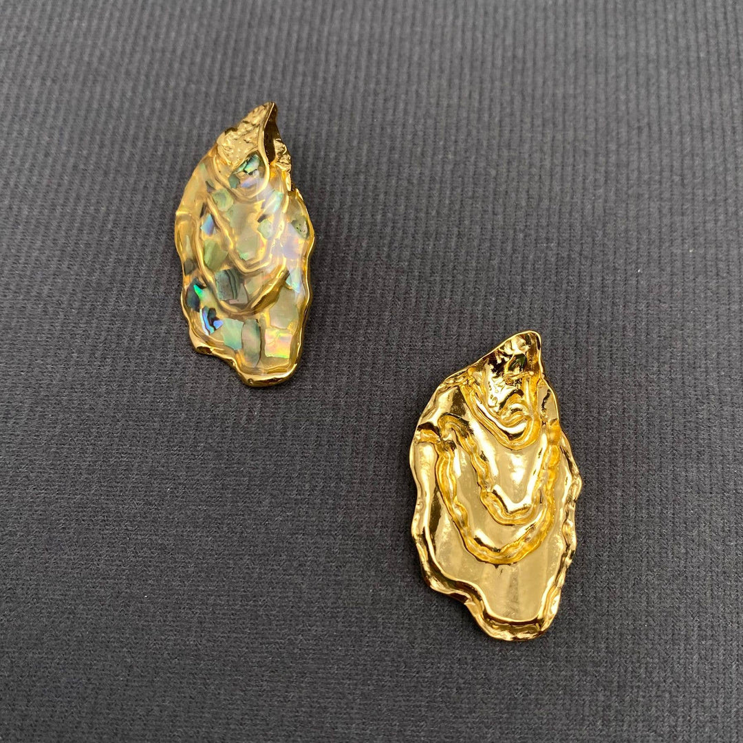 Oyster Shell 18K Gold Plated Earrings