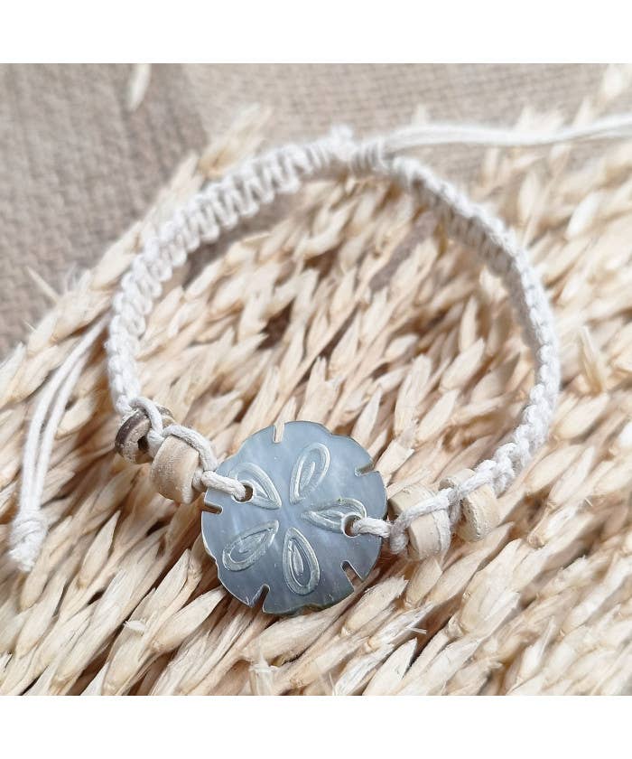 Coastal Sand Dollar &amp; Coconut Bead Bracelet