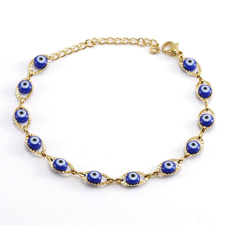 Evil Eye Bracelet 18K gold plated stainless steel boho protection jewelry coastal soul