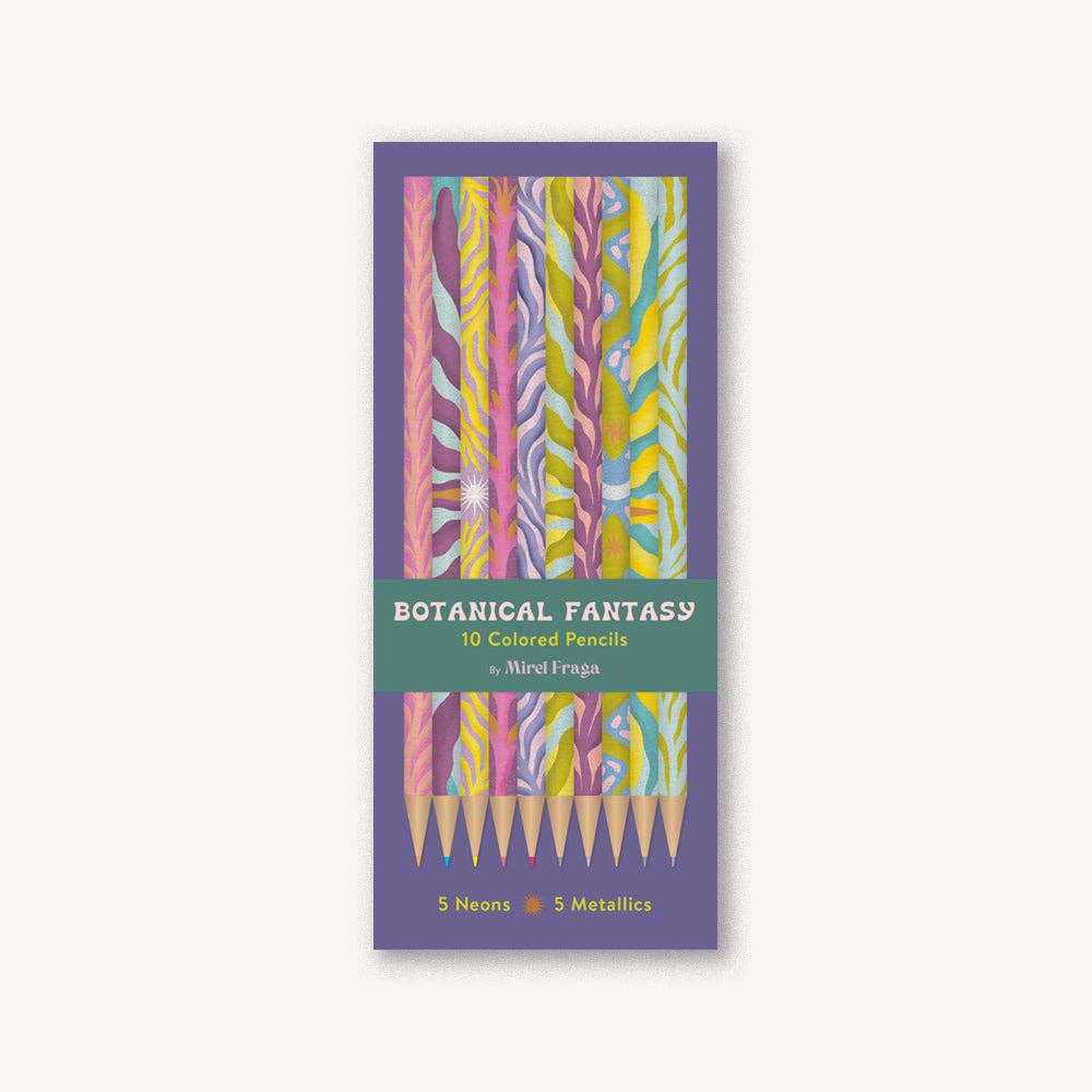 Botanical Fantasy: 10 Colored Pencils