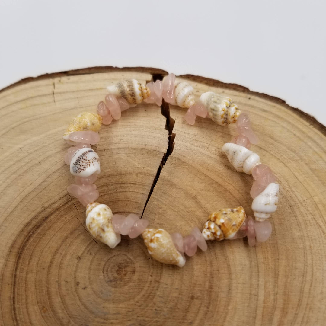 Natural Stone Shell Ocean Bracelet: Amethyst