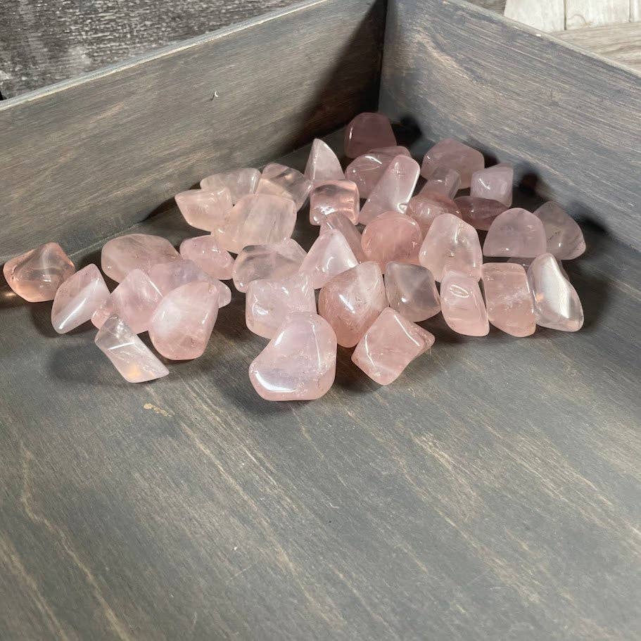 Rose Quartz Tumbled Stones bulk lot for crystal healing and heart chakra energy