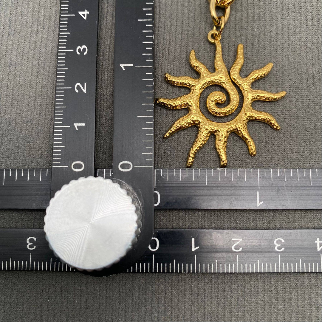 Sun Moon Star 18K Gold Plated SS Necklace