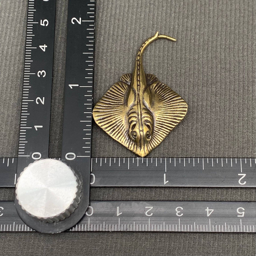 Brass Devil Ray Desktop Ornament handcrafted coastal boho decor for soulful spaces