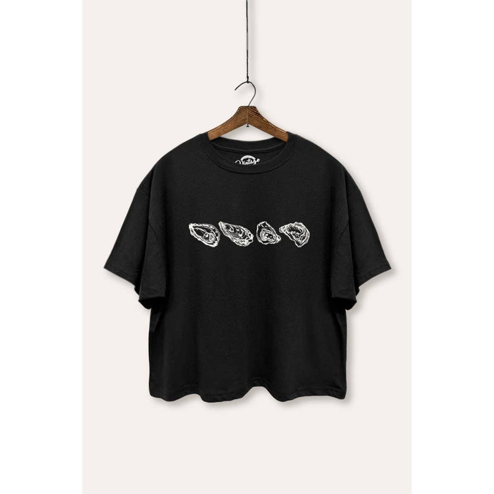 Oyster Coastal Graphic Boxy Crop Top