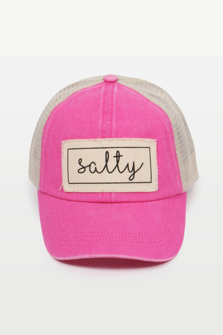 Salty Canvas Patch Mesh Back Baseball Cap for coastal boho beach days