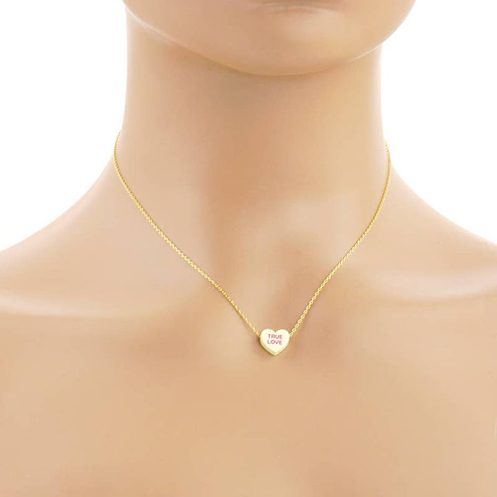 Gold Dipped Heart Candy Necklace delicate boho charm for coastal free spirits