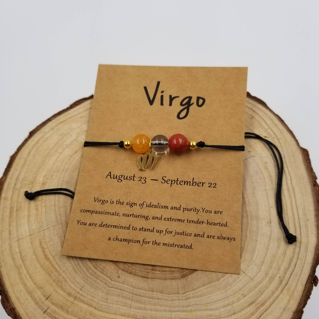 Chakra Zodiac Bracelet with charm and card for every soulful star sign