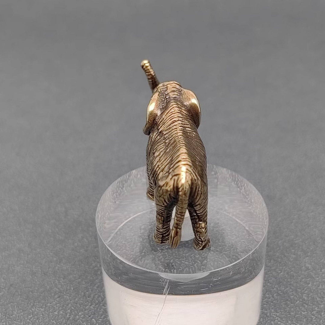 Brass elephant desktop ornament bringing good luck charm and grounding boho energy