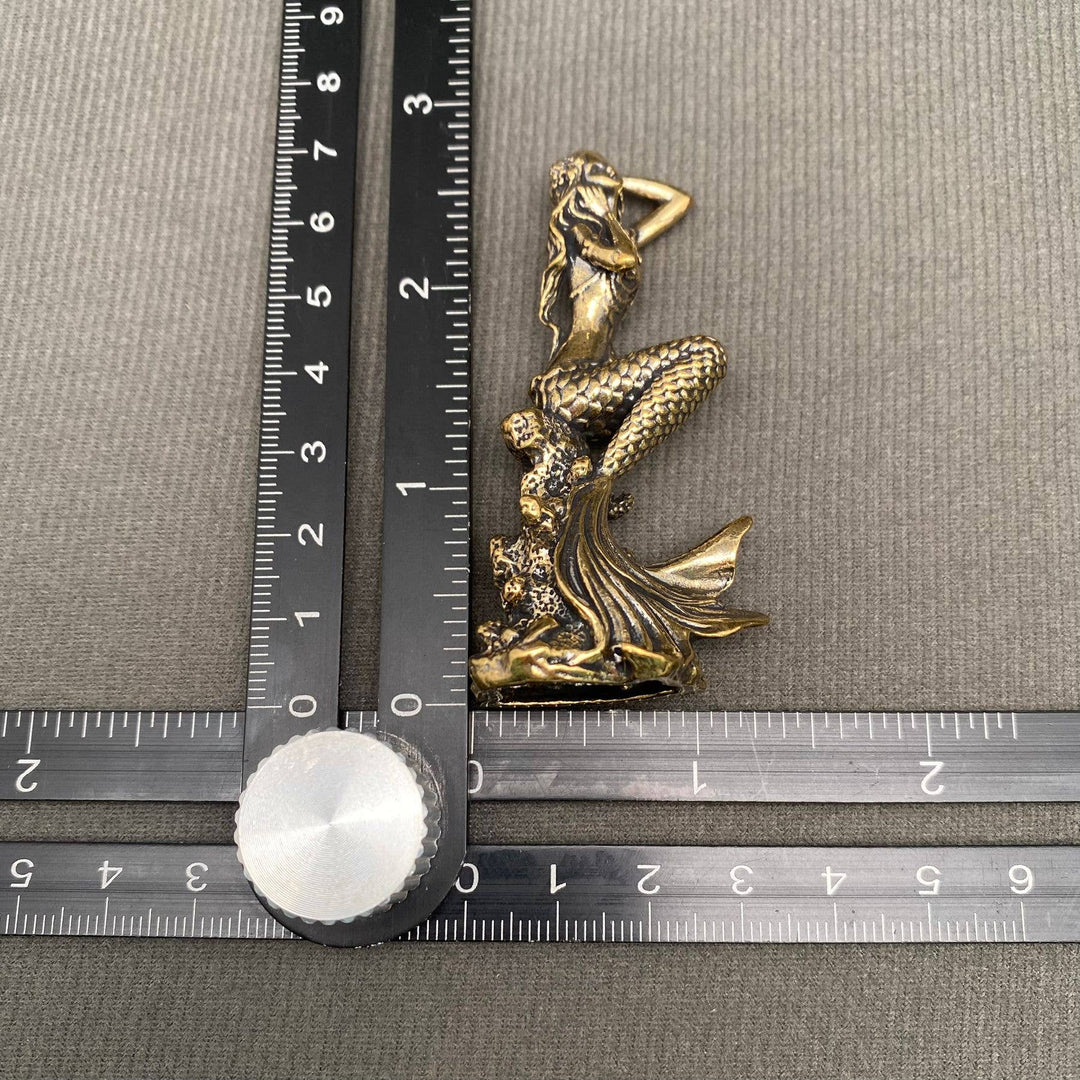 Brass Mermaid Decoration desktop ornament handcrafted for coastal boho sacred spaces