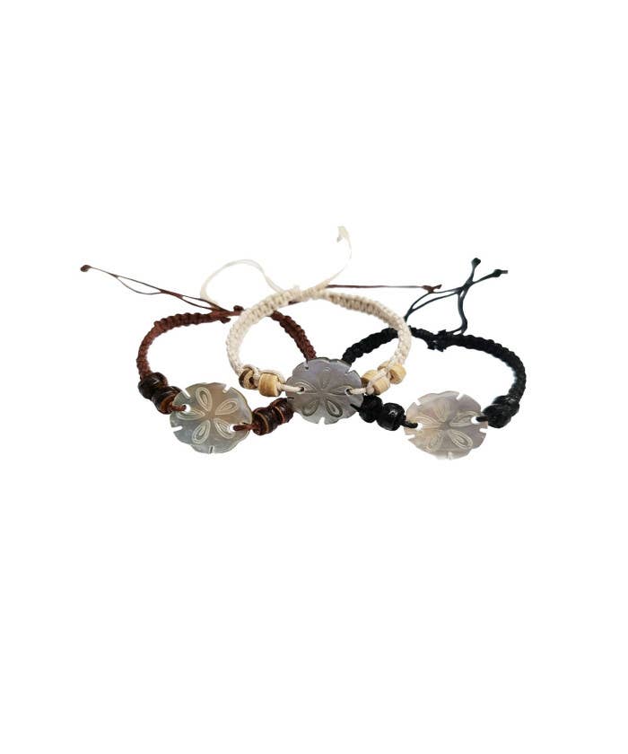 Coastal Sand Dollar &amp; Coconut Bead Bracelet
