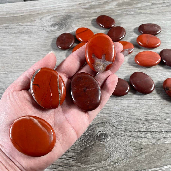 Gemstone Palm Stones 45mm smooth healing crystals for grounding meditation and coastal wellness