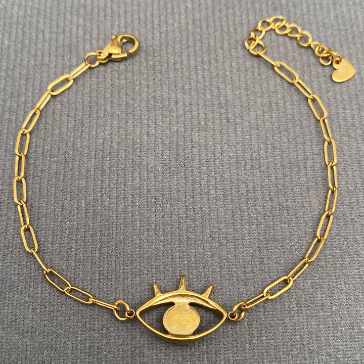 Evil Eye 18K Gold Plated SS Bracelet