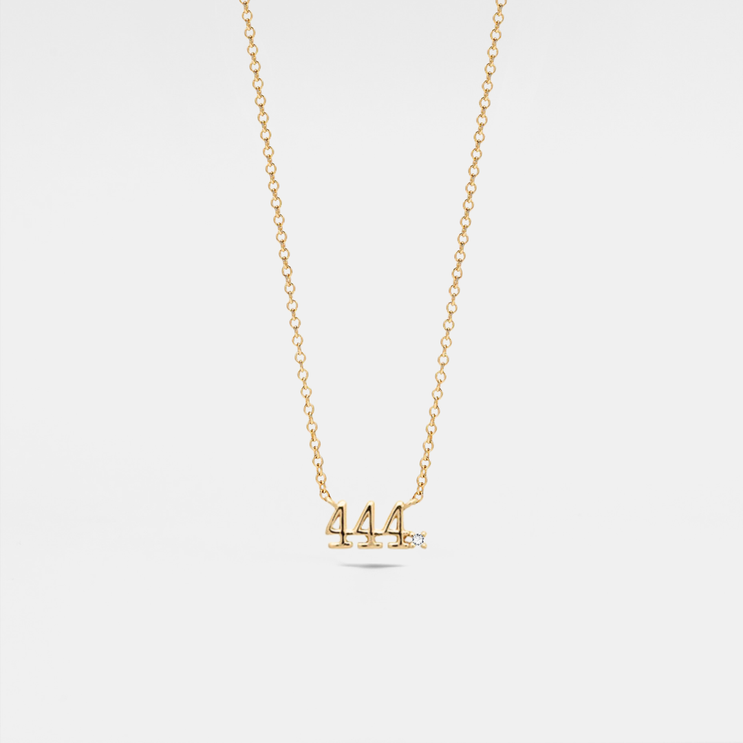 Dainty Angel Number Charm Necklace in gold plated sterling silver for coastal souls