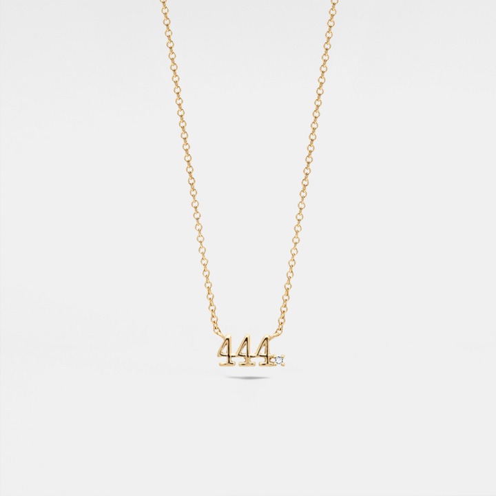 Dainty Angel Number Charm Necklace in gold plated sterling silver for coastal souls