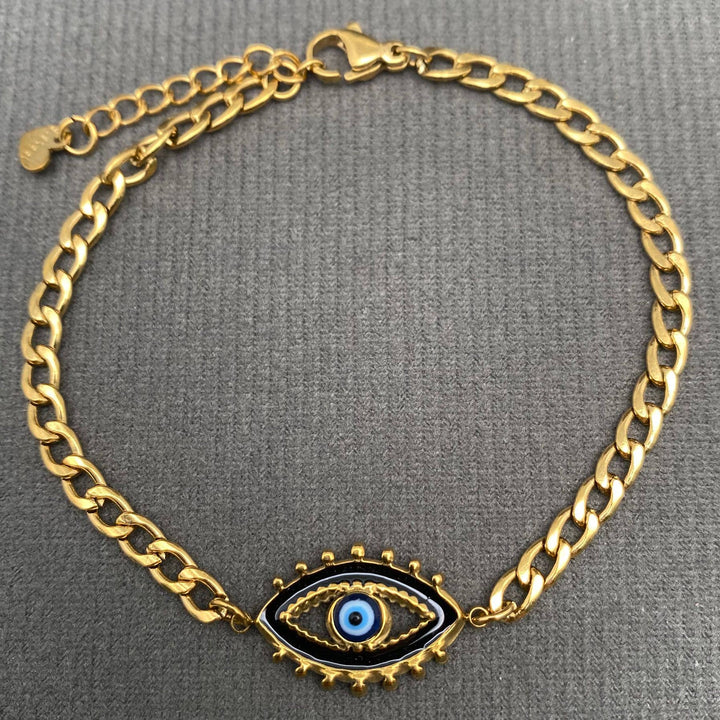 Evil Eye 18K Gold Plated SS Bracelet