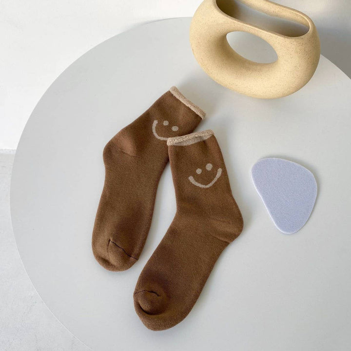 Winter Warm Smiley Face Socks for Women