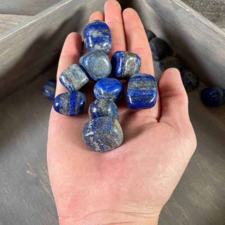 Lapis Lazuli Tumbled Stones bulk lot for crystal healing and coastal spiritual wellness