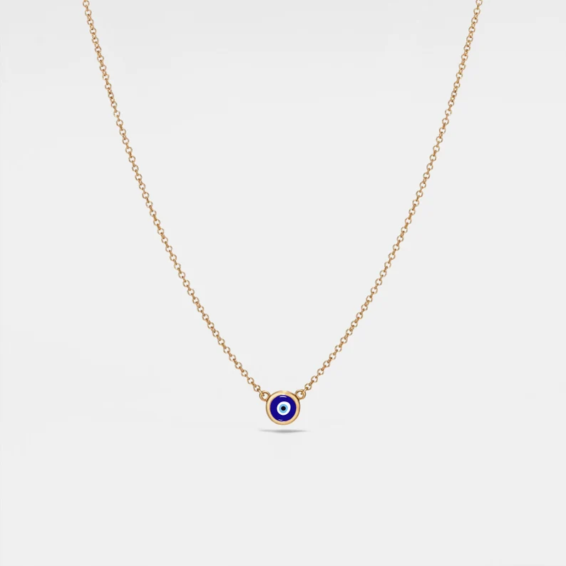 Evil Eye Nazar Charm Necklace in 925 sterling silver for soulful protection