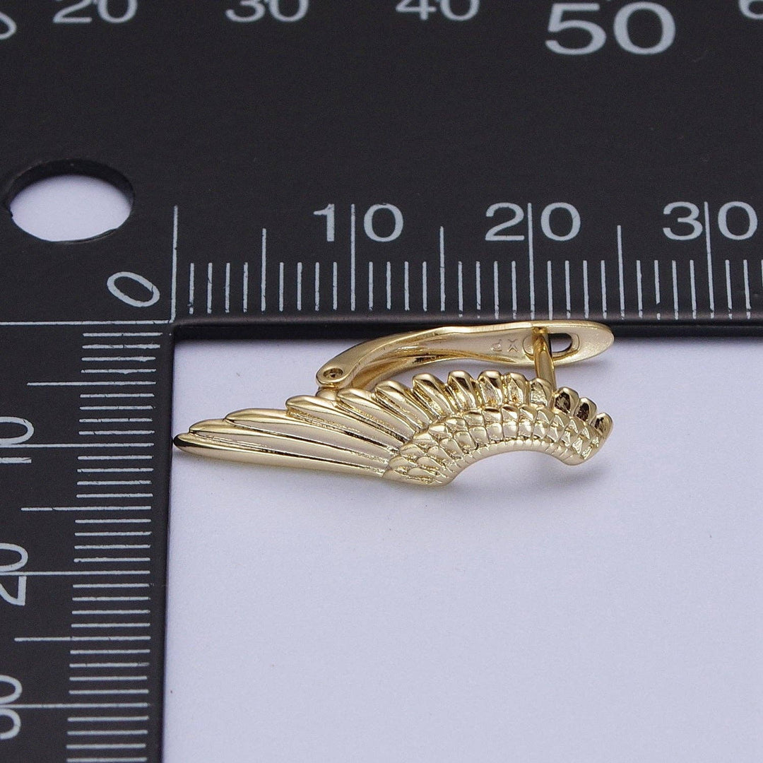 Gold Angel Wing Goddess Earrings handcrafted hoop jewelry with celestial boho spirit