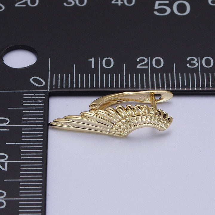 Gold Angel Wing Goddess Earrings handcrafted hoop jewelry with celestial boho spirit