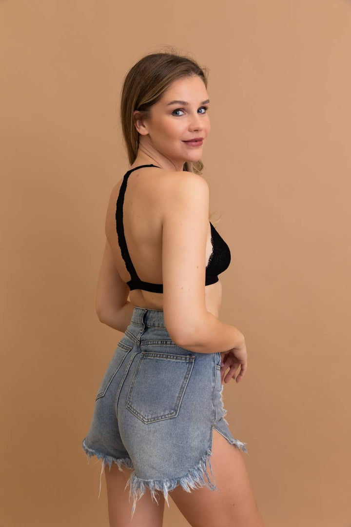 Chic Lace Bralette | Delicate T-Strap Design