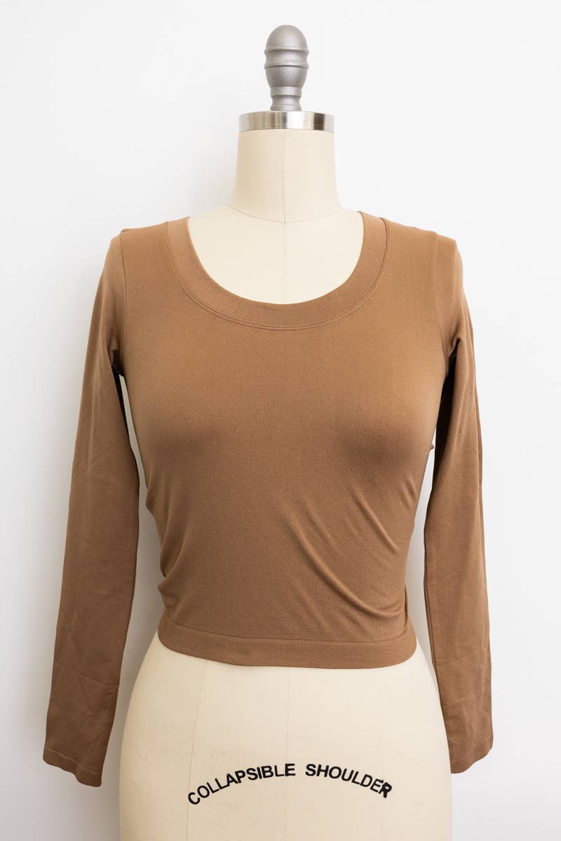 Fitted Long Sleeve Crop Top