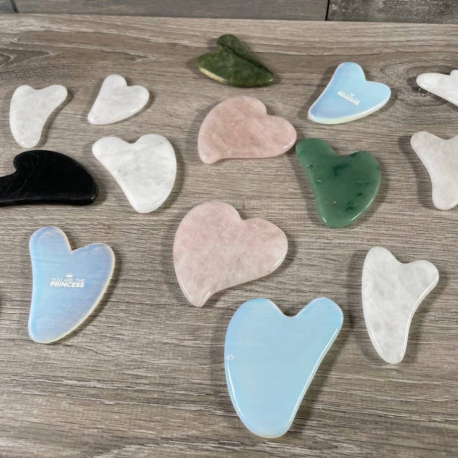 Crystal Gua Sha Facial Massager for holistic skincare rituals and coastal boho wellness