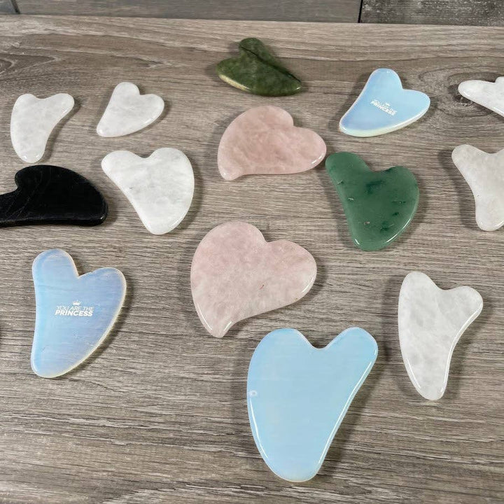 Crystal Gua Sha Facial Massager for holistic skincare rituals and coastal boho wellness