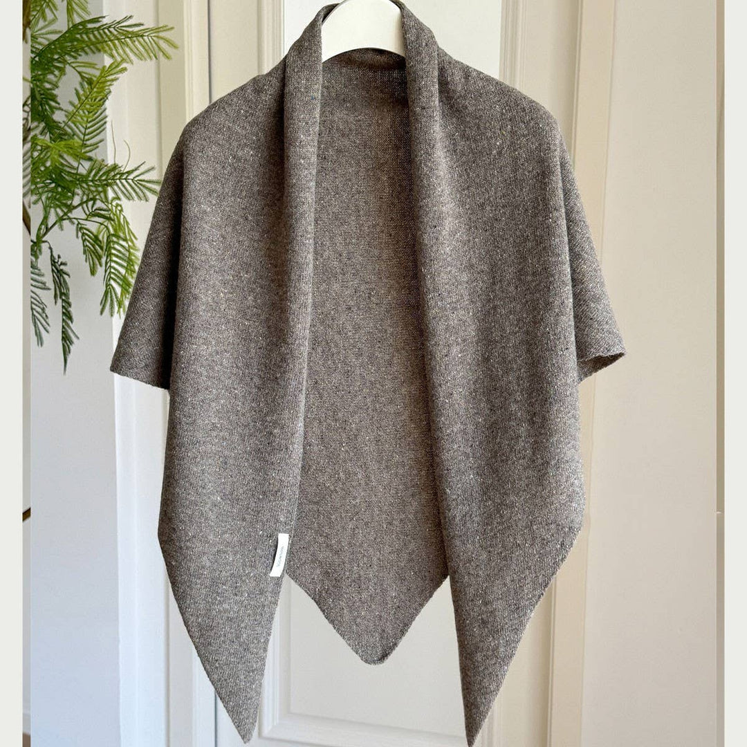 Thick Knit Triangle Wool Shawl